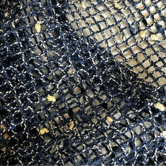 KAK TUS open knit blue cardigan sweater - Picture 9 of 9